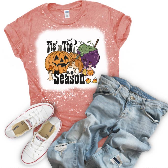 Halloween Bleached Tshirt, Women's, Unisex for wholesale by Crafty Mamas Creationz