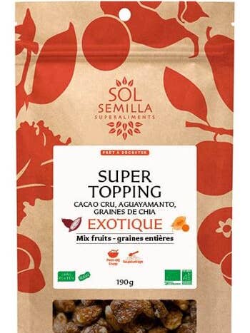 Super Topping Exotic Organic & Vegan Aguaymanto Cocoa - 190 g for wholesale by Sol Semilla