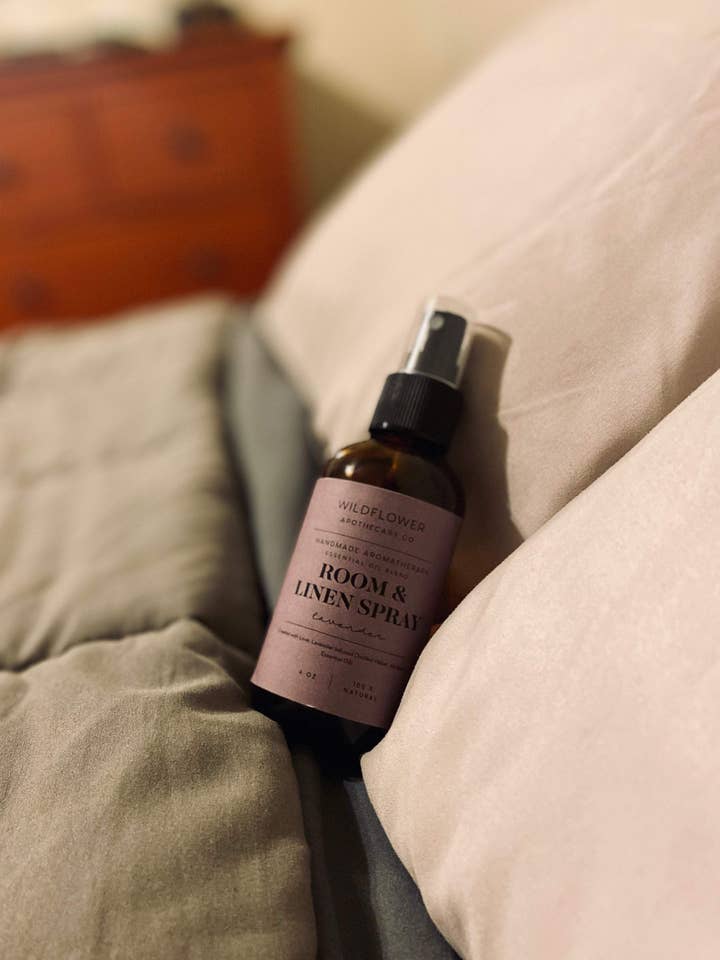 Lavender Natural Room + Linen Spray for wholesale by WildFlower Apothecary Co