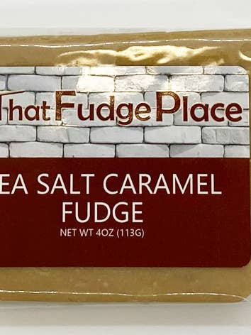 Sea Salt Caramel Fudge 4oz Slice for wholesale by That Fudge Place