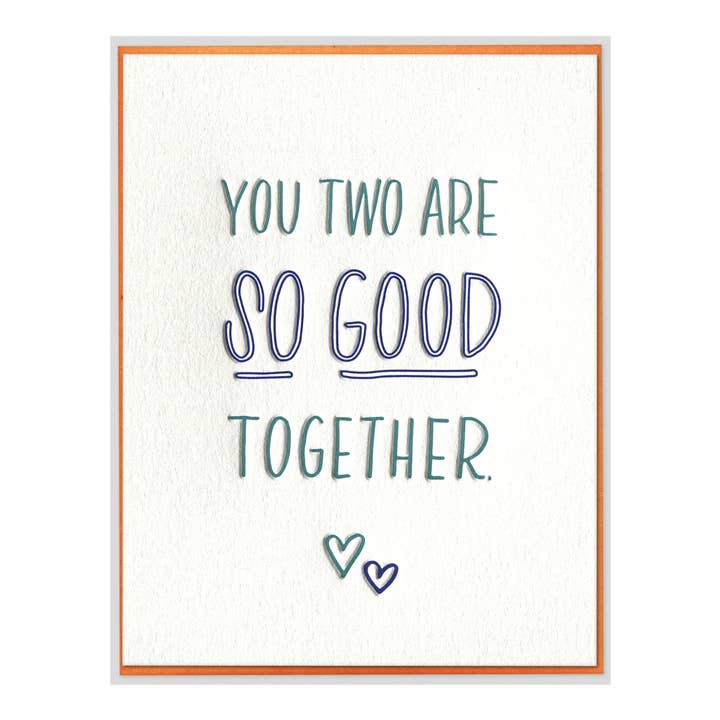 So Good Together Modern Letterpress Marriage Card for wholesale by INK MEETS PAPER