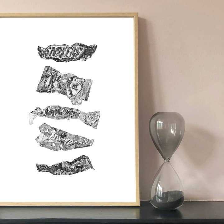 Chocolate Bars Print for wholesale by Ros Shiers