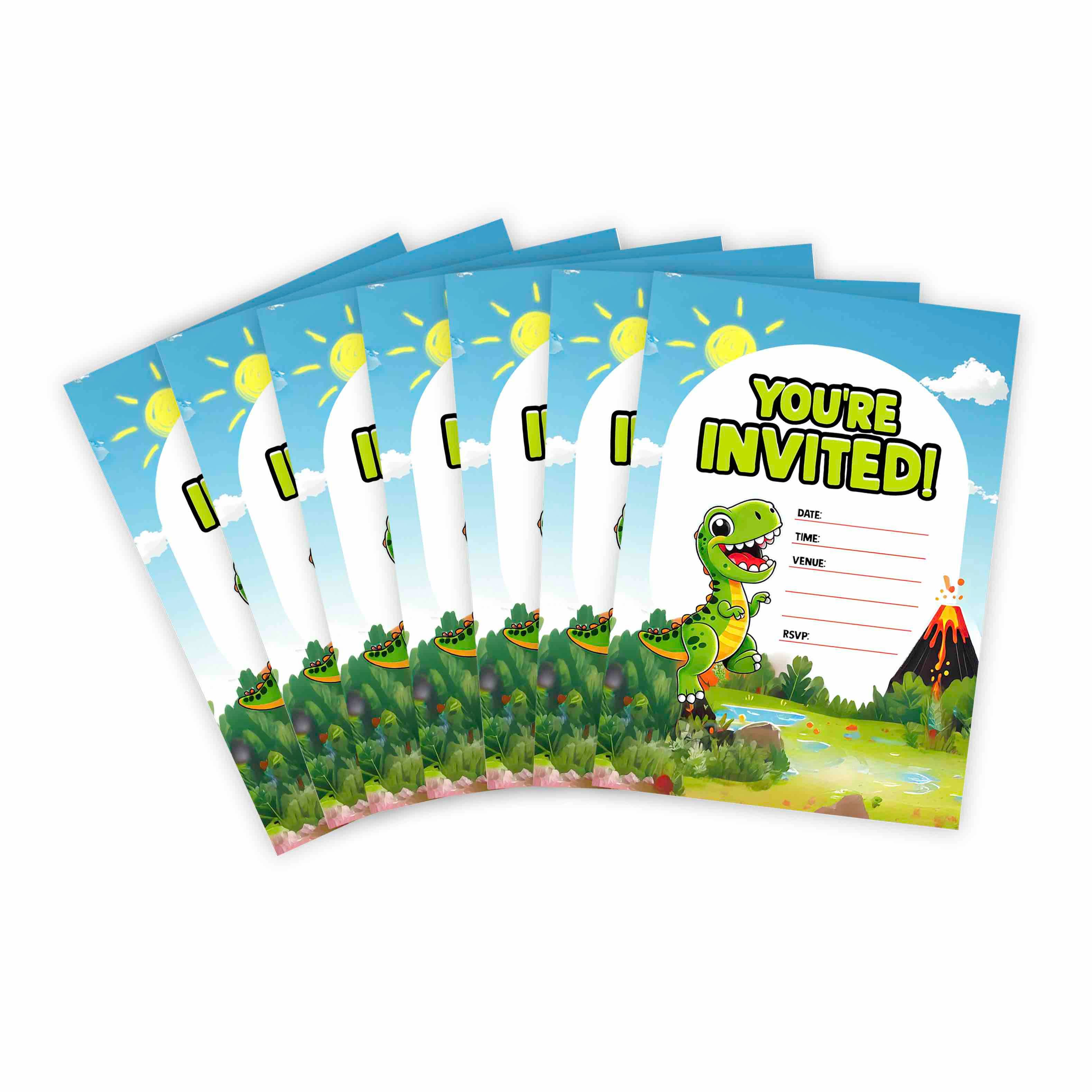 Huxters - Wholesale Invitations - Dinosaur Roar Birthday Party Theme Invitation (14-Pack)0