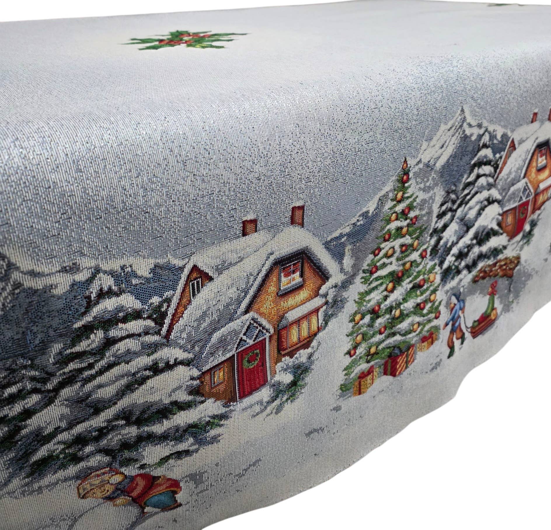 Lunaria Lab - Wholesale Tablecloth - Cottage Christmas Tablecloth in Gobelin Lurex3