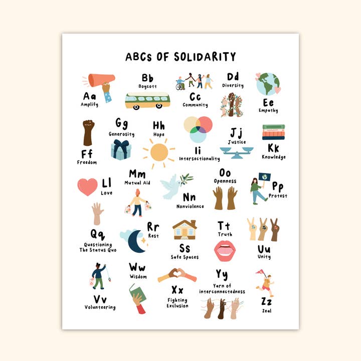 ABCs of Solidarity Print for wholesale by Oh Happy Dani