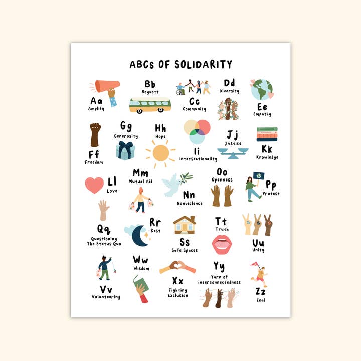 Oh Happy Dani - Wholesale Art Print - ABCs of Solidarity Print