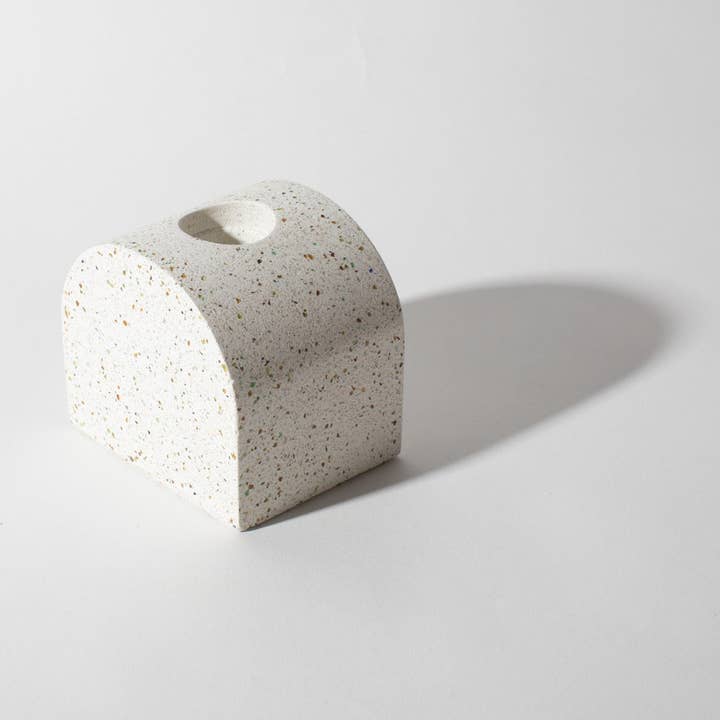 Arch Candlestick Holder | White Terrazzo for wholesale by pretti.cool