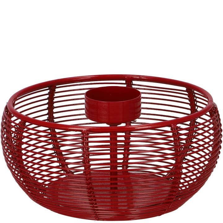 Grazia ljusstake i metall, L16cm, H8cm, röd för wholesale av Vosteen