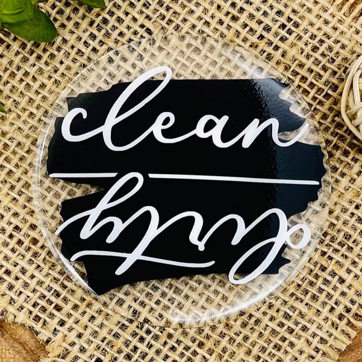 Opvaskemaskine Magnet | Ren Dirty | Vendbar Køkken for engroshandel hos Velaris Wood and Vinyl