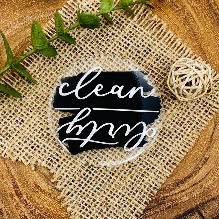 Imán para lavavajillas | Limpiar sucio | Imán de cocina reversible para venta al por mayor de Velaris Wood and Vinyl