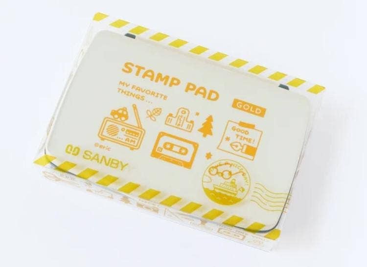 「FUNJI」In Japan - Wholesale Rubber/Decorative Stamp - Eric × SANBY Stamp Pad Vol.2 Gold, Silver, Navy Japanese Ink4