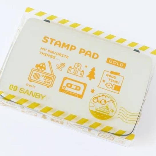 「FUNJI」In Japan - Wholesale Rubber/Decorative Stamp - Eric × SANBY Stamp Pad Vol.2 Gold, Silver, Navy Japanese Ink4