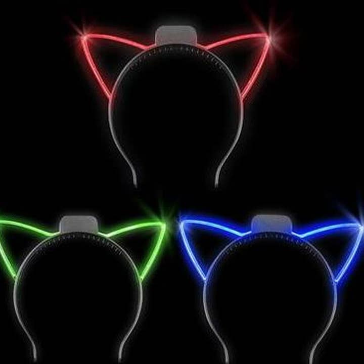 Private Island Party - Wholesale Fashion headband – women's - 12 PACK LED Cat Ear Headbands Mix Colors 7
