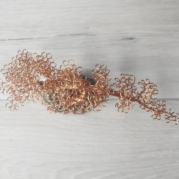 Elysian Workshop - Wholesale Sculpture - Copper Wire Bonsai Tree Sculpture on Emerald Matrix3