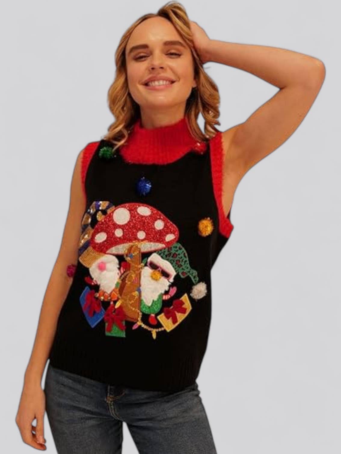 Noir Gilet Pull-Over de Noël Moche pour Femme ABW41-A en vente sur Faire1