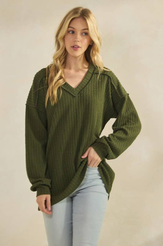 HEIMISH - Wholesale Tunic - Women's - ET7650-24 LONG PUFF SLEEVE SOLID TOP10