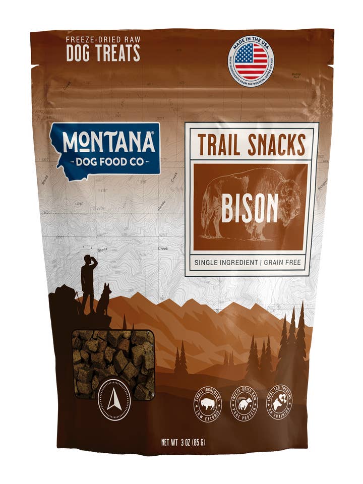 Bison Liver Freeze-Dried Raw Trail Snacks (Treats) for Dogs 3oz for wholesale by Montana Dog Food Co