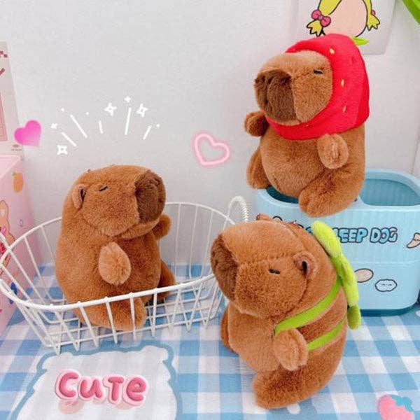Showcase - Wholesale Stuffed/Plush Toy - Kids & Baby - Capybara in a Hat 9" Kawaii Plush Squishy Pillow Toy (Multiple Styles)