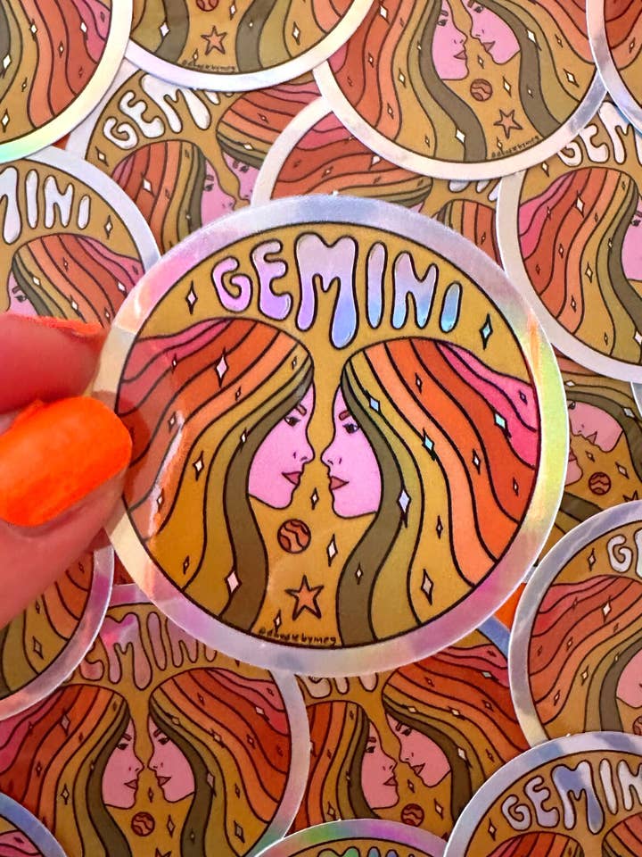 Adesivo olografico Gemini per la vendita all'ingrosso da parte di Doodle By Meg