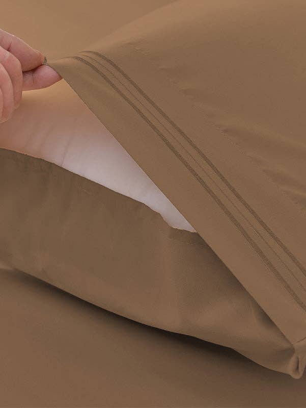 Okao Home Goods - Wholesale Sheet Set - Brown Bed Sheets, Bamboo - Cool Bamboo King & Queen Full1