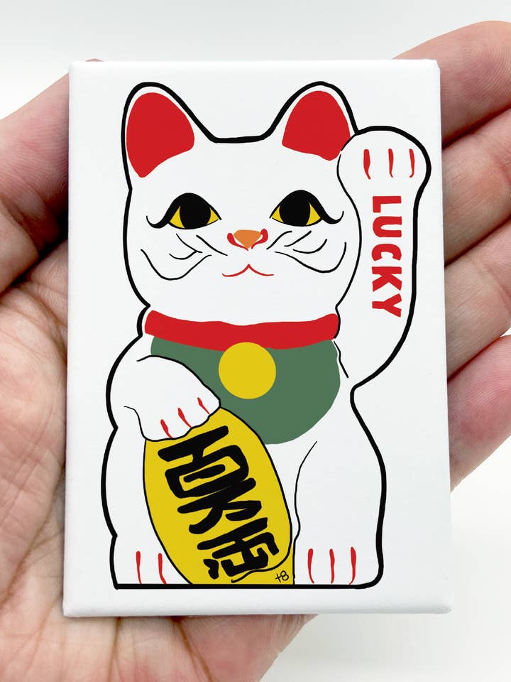 Lucky Cat Souvenir Magnet for wholesale by The Red Swan Shop