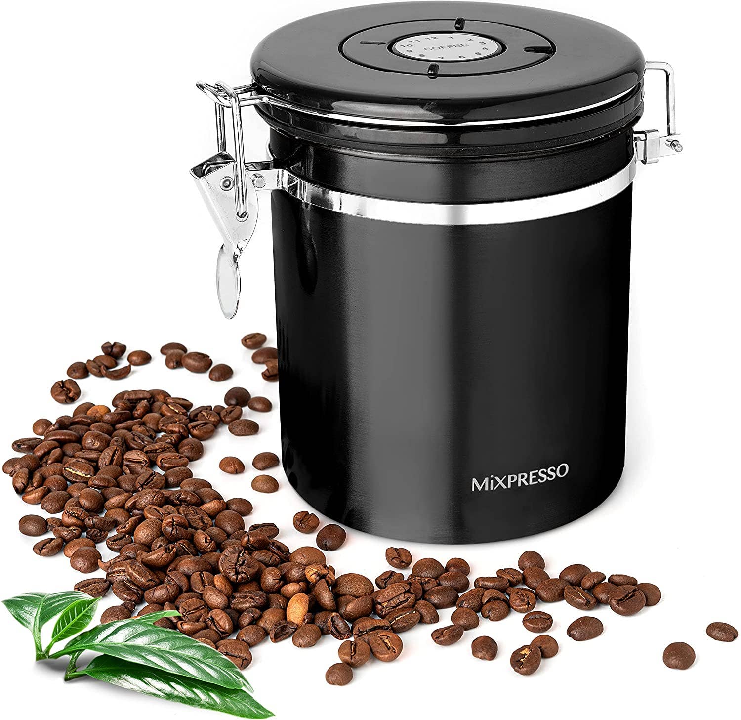 Mixpresso - Wholesale Canister - Mixpresso Stainless Steel Airtight Coffee Container with Date Tracking For All Types Of Coffee, Coffee Jar 16 Ounces0