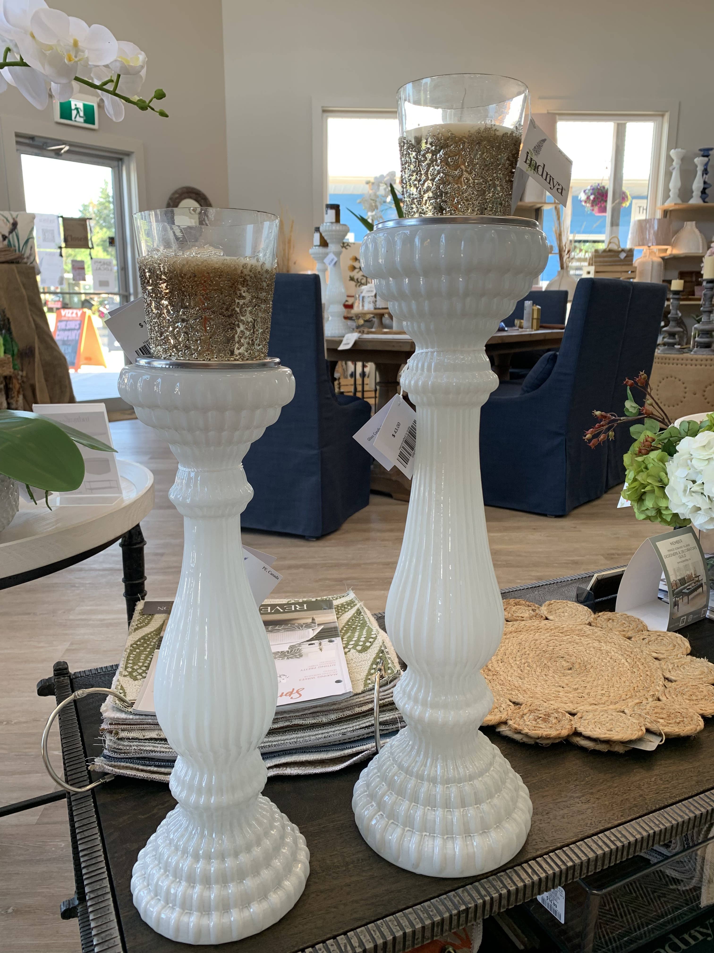 Indriya Home - Wholesale Candle Holder - Mouthblown Recycled Glass Candle Holders-2 sizes 
12