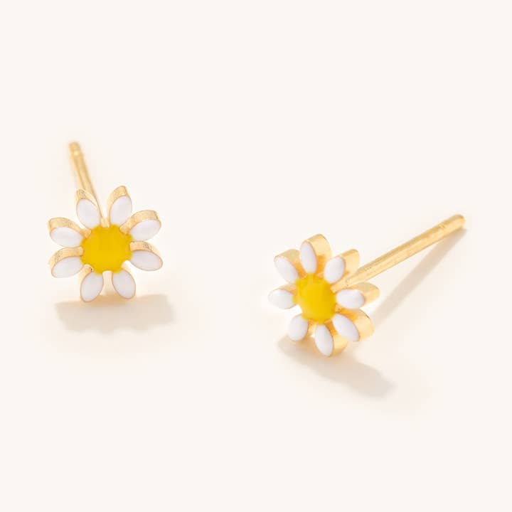 White Daisy Studs for wholesale by Nikki Smith Designs