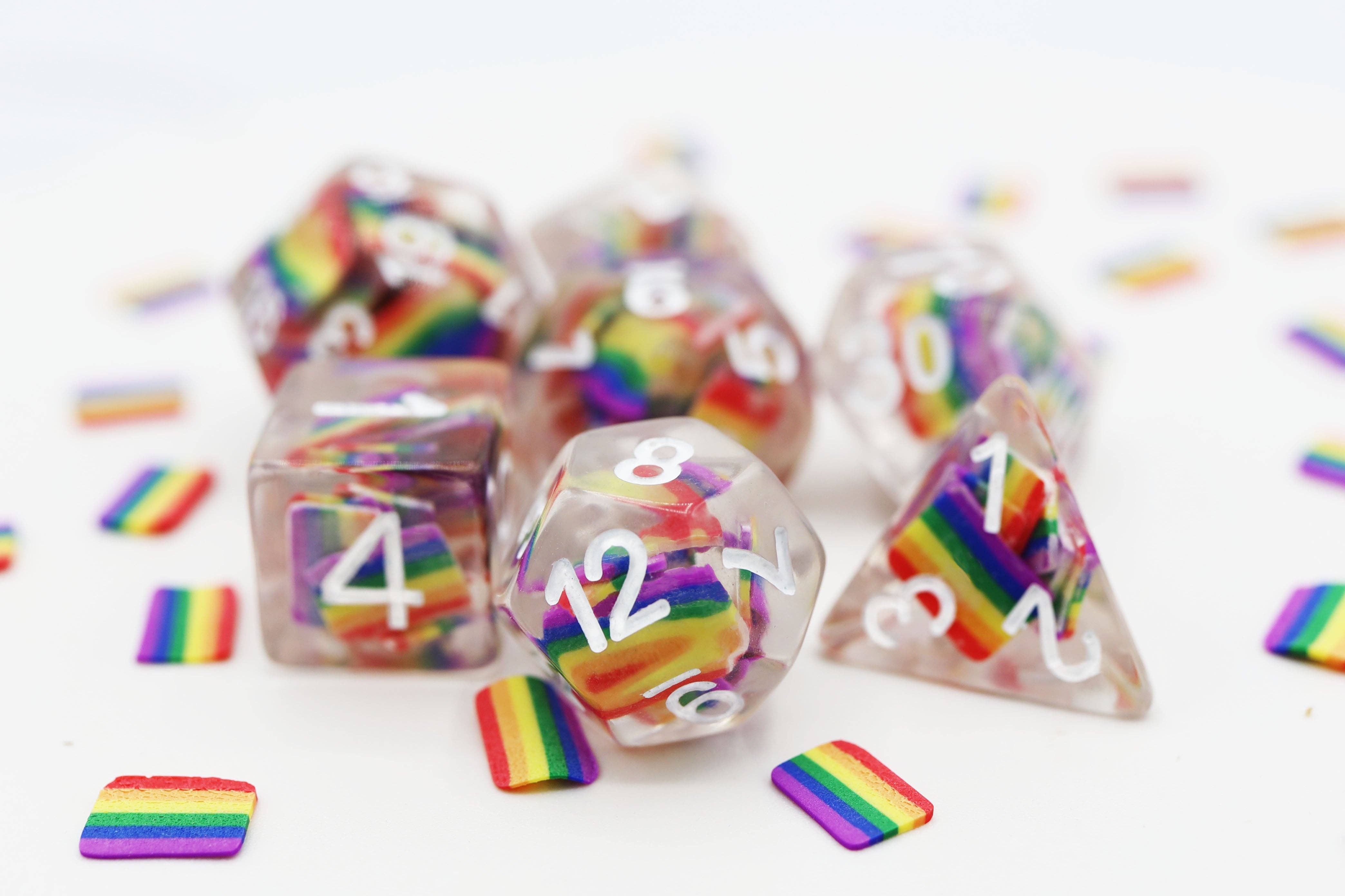 Foam Brain Games - Wholesale Dice - Rainbow Flag RPG Dice Set4