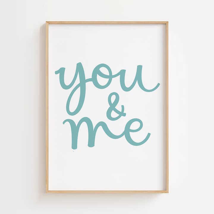Art print | You & me | A4 | Love | Screen printed for wholesale by Once upon a Dandelion