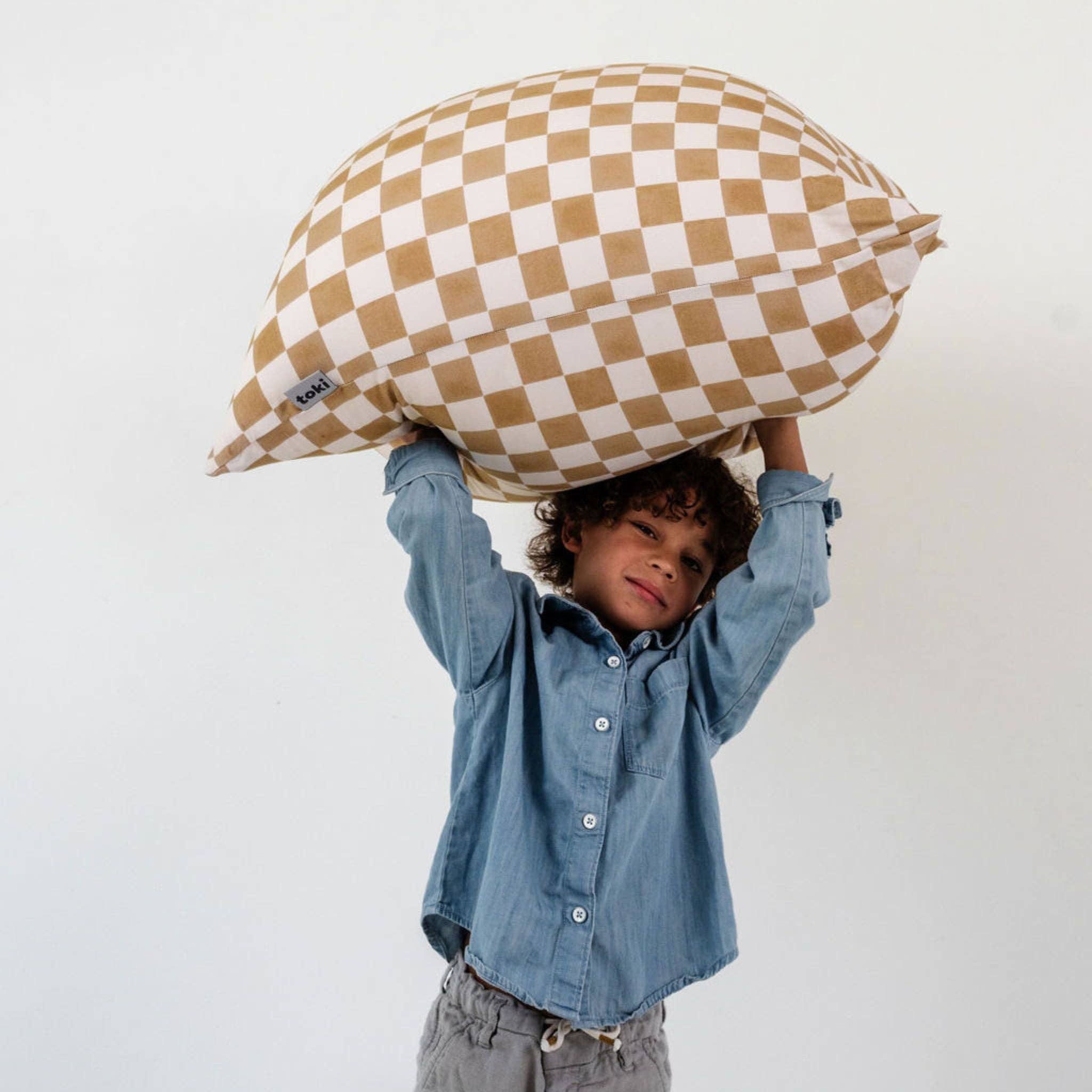 Toki Kids – wholesale Chair cushion – Checker Toffee Bean Bag2
