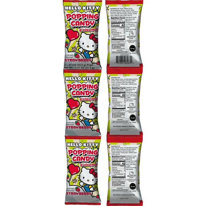Cow Crack Wholesale - Wholesale Lollipop - Sanrio Hello Kitty Strawberry Popping Candy & Lollipop
