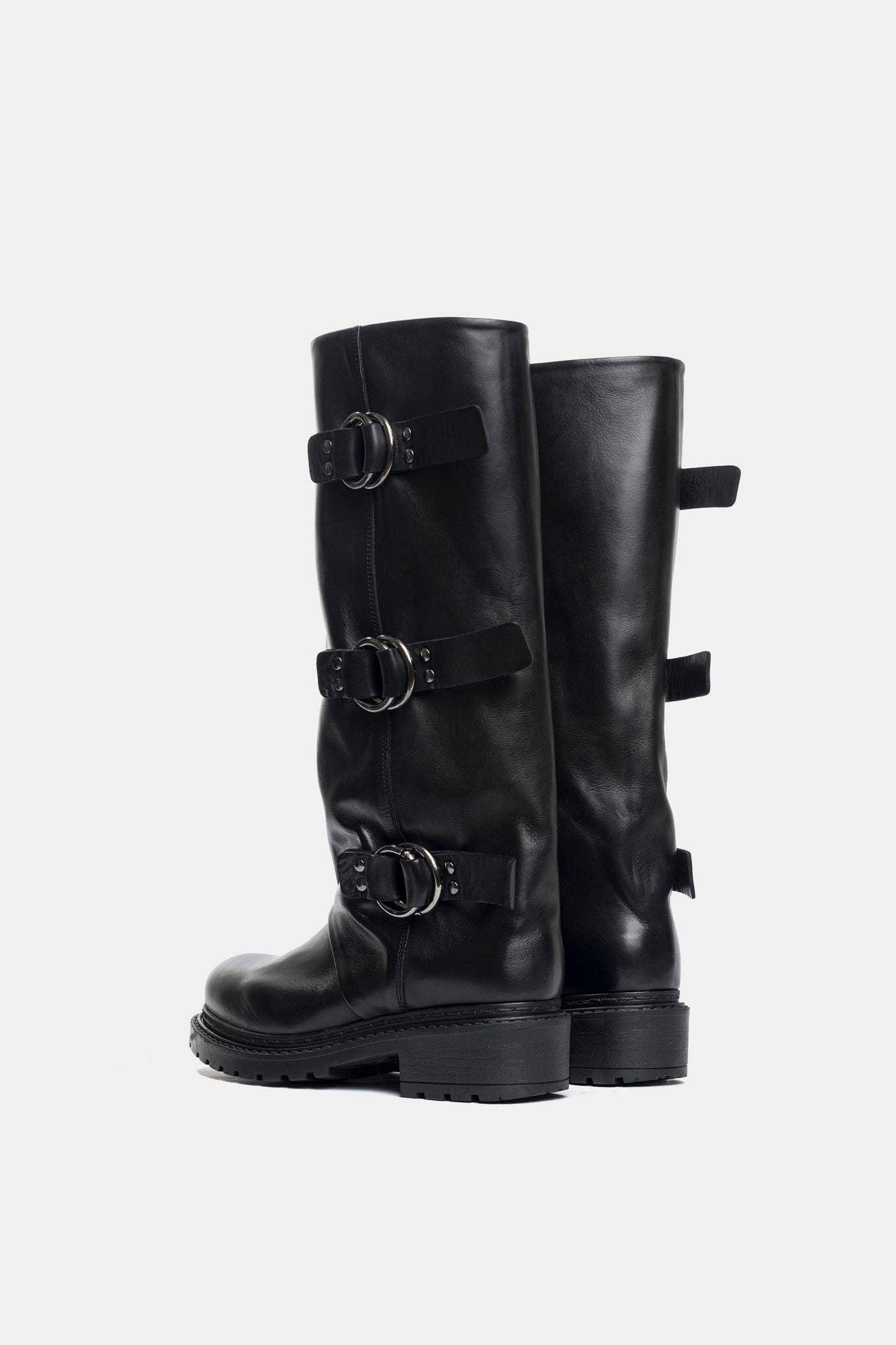 METISSE - Wholesale Boots - Women's - Biker in black calfskin MA24603