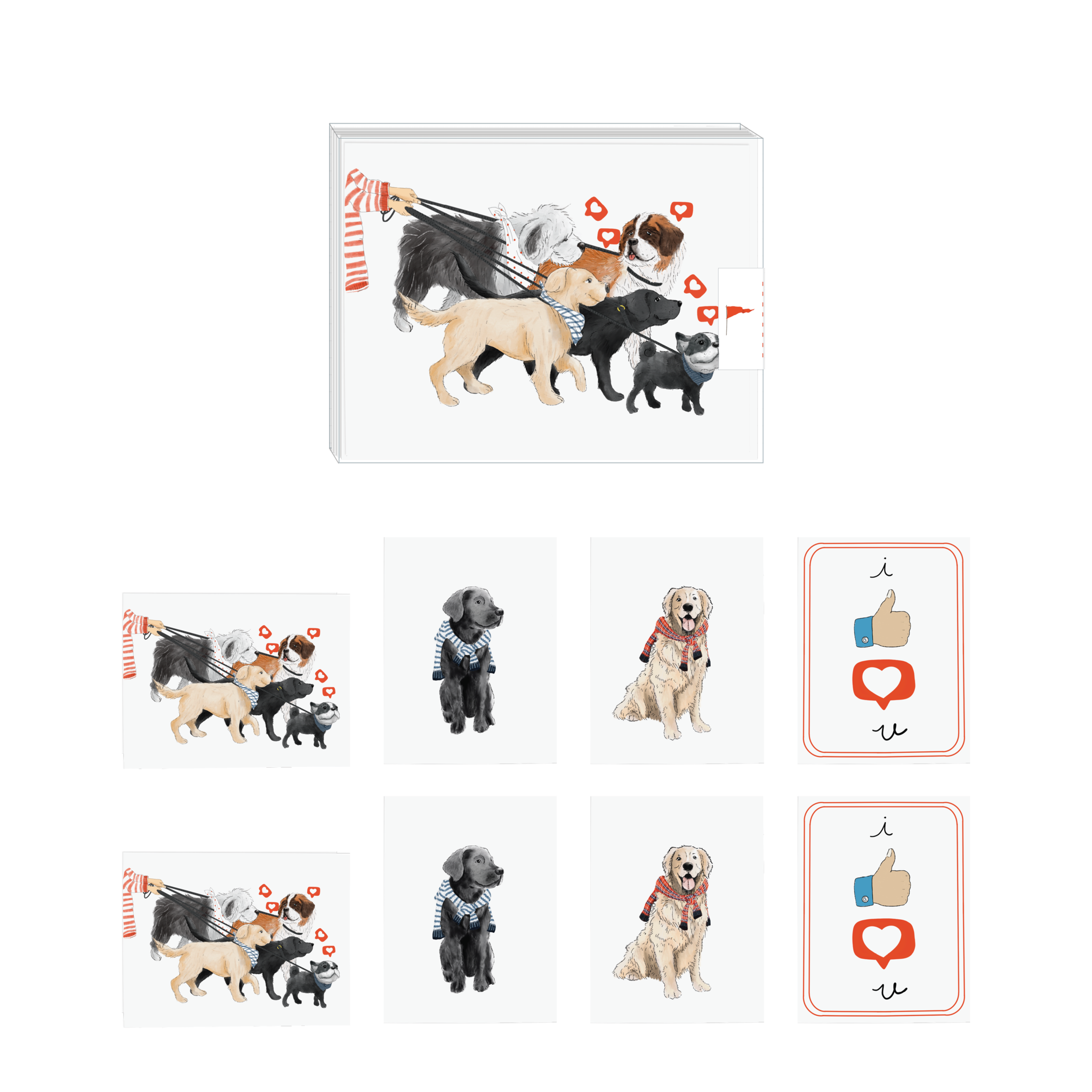 Ramus & Co. - Wholesale Stationery/Notecard Set - Dog Lover Assorted Set of 80