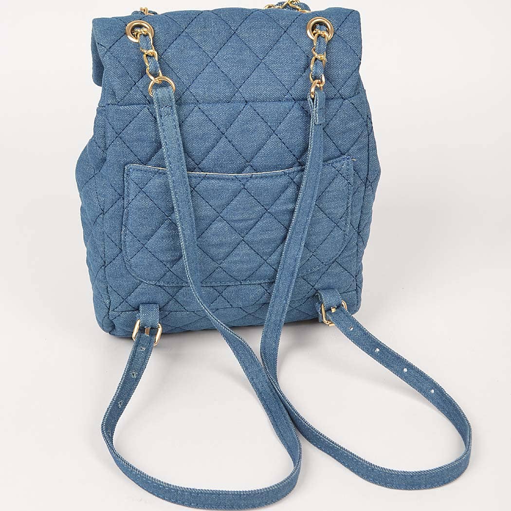 3AM BY H&D ACCESSORIES - Wholesale Backpack - Women's - Quilted Denim Backpack3