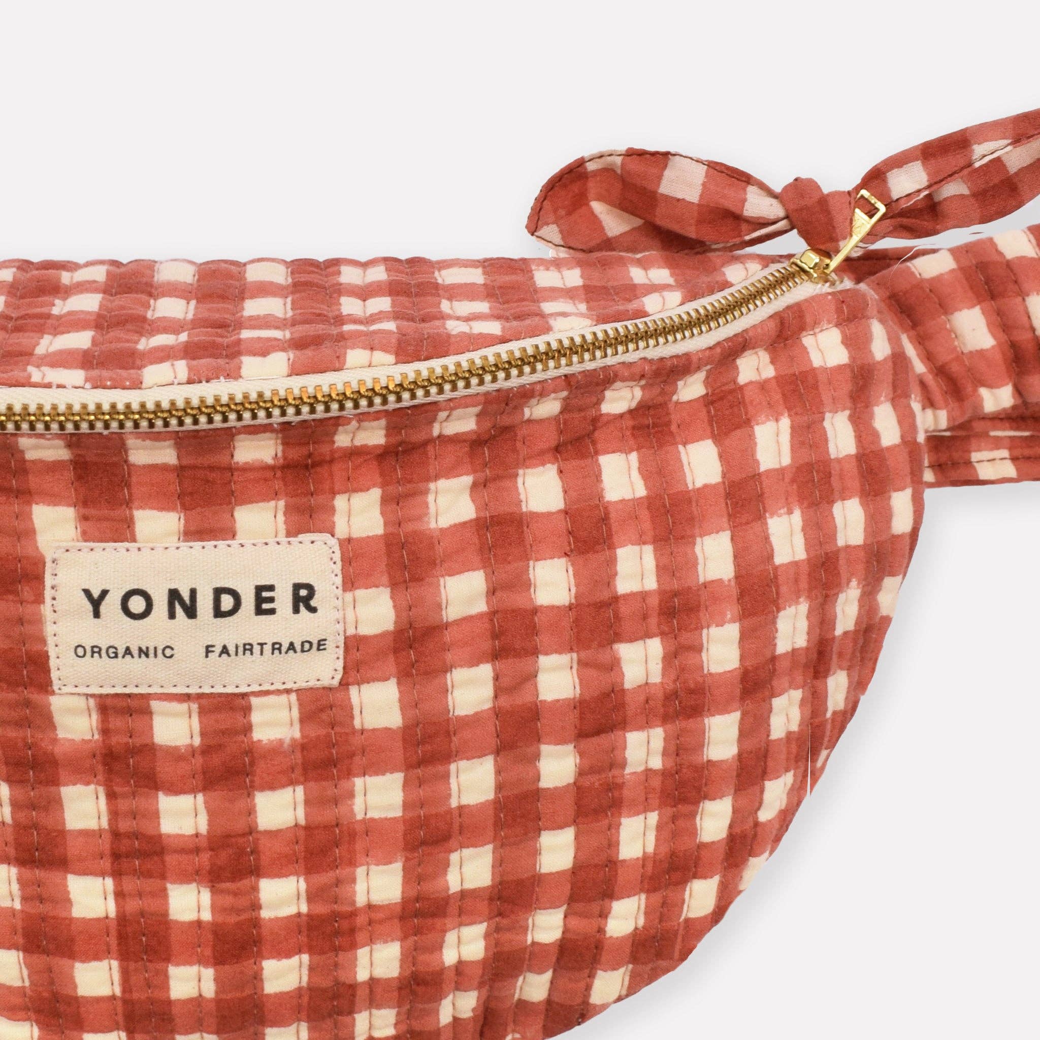 YONDER. – wholesale Belt bag – Women’s – Cotton Quilted Bumbag | Gingham | Ginger1