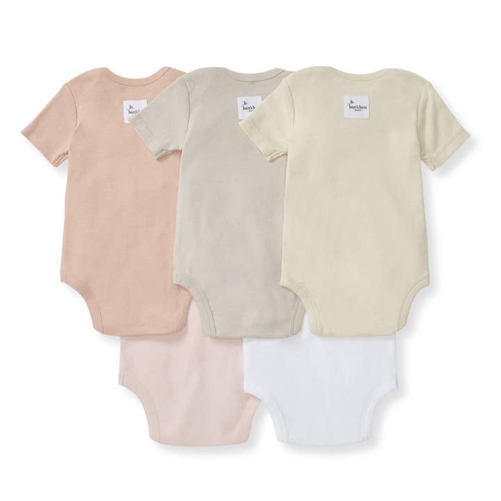 Solid Organic Cotton Short Sleeve Baby Bodysuits 5 Pack - Pink Sand
for wholesale on Faire1
