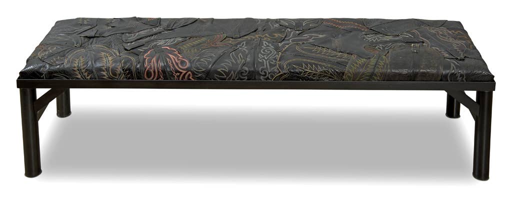 Black DECOR | COWBOY BOOT BENCH for wholesale on Faire2