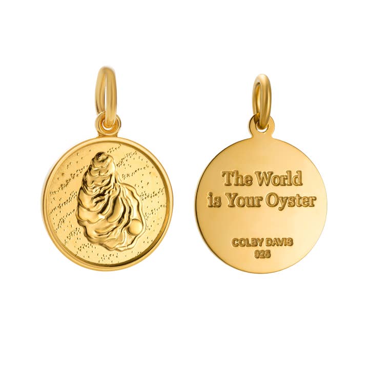 Colby Davis Pendant: Small Oyster - Gold Vermeil for wholesale by Colby Davis of Boston