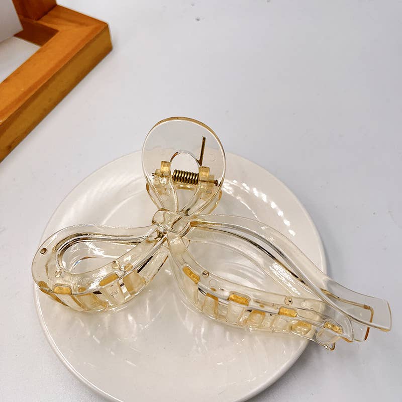 Little Trendy - Wholesale Hair Clip - Women's - Ribbon jelly bow knotted hair clip claw butterfly hairbow6