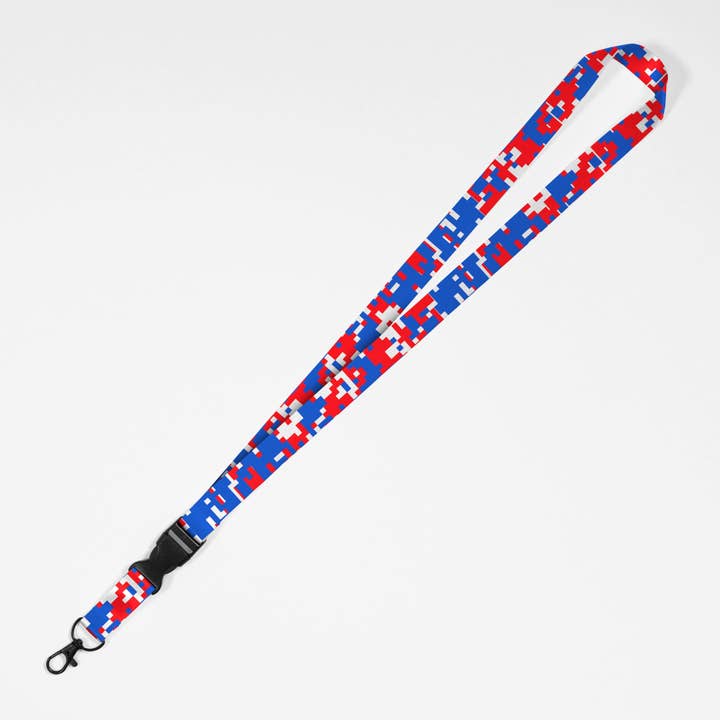Blå/Rød/Hvid Amerikansk Digital Camo Lanyard for engroshandel på Faire1