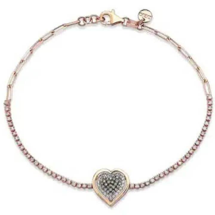 AMORE DIAMOND HEART TENNIS BRACELET for wholesale by Sestra Jewelry
