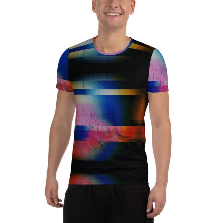 Camiseta deportiva SYNAPSE con estampado integral para hombre para venta al por mayor de TECHNOIRCANDY