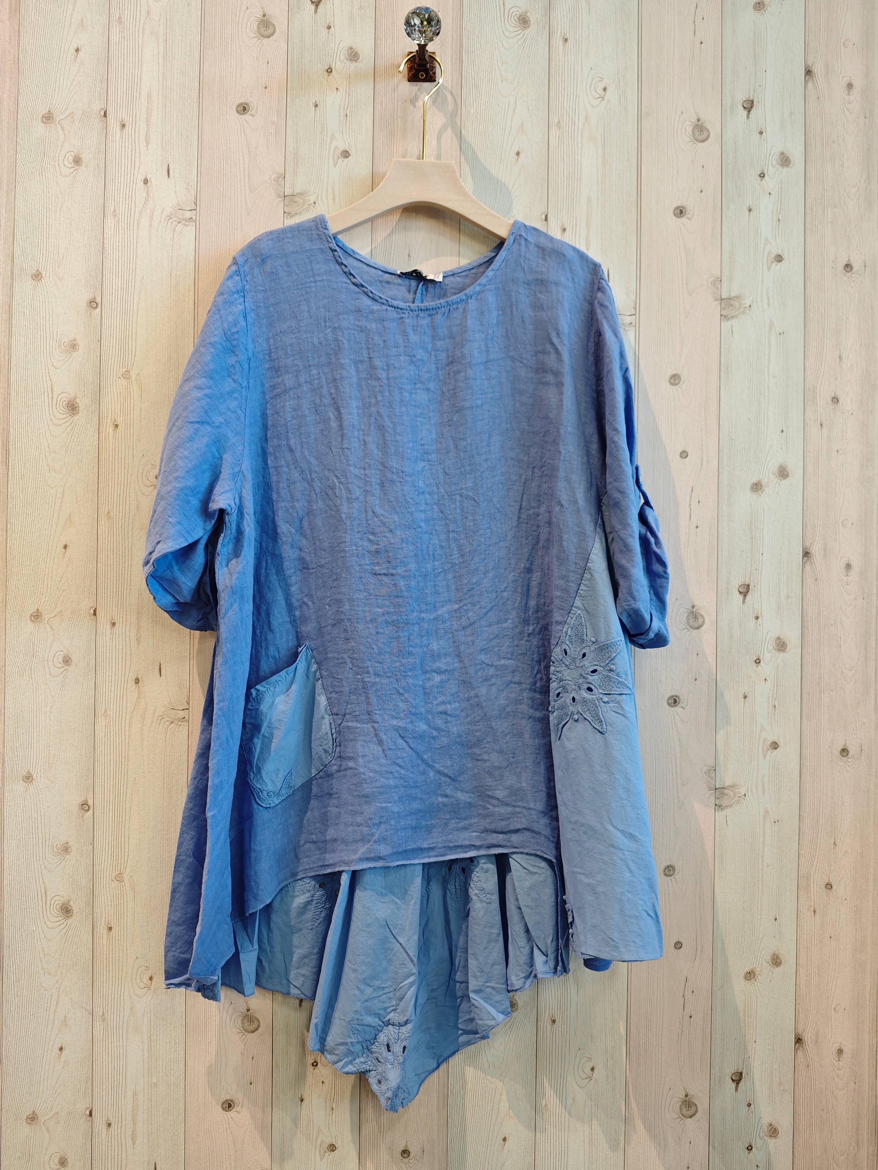 Linen & More - Wholesale Tunic - Women's - REF 11922 100% LINEN LONG BLOUSE1