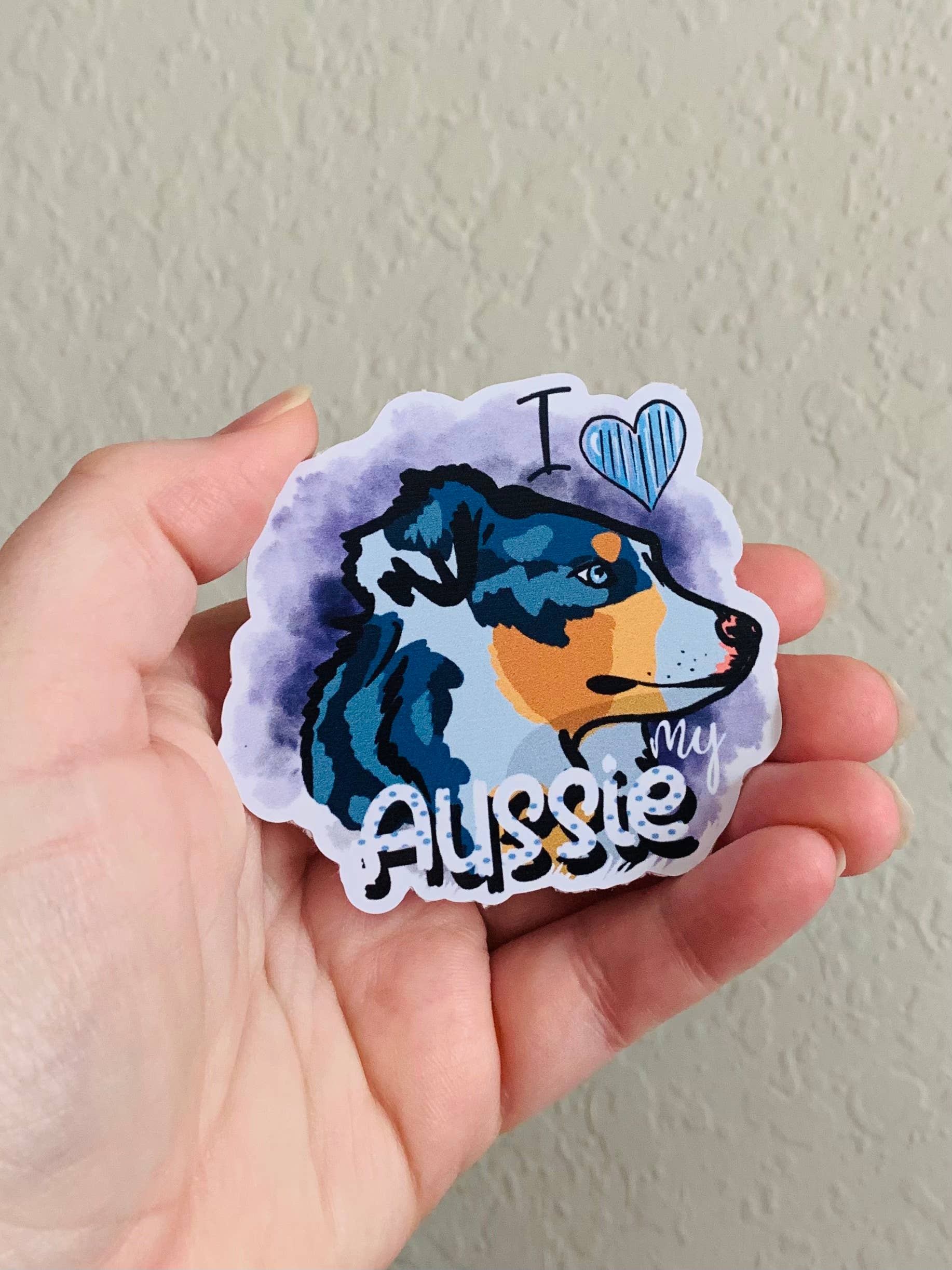 Oily Graphic Creations - Vente Autocollant - Love My Aussie - Autocollants/aimants pour chiens0