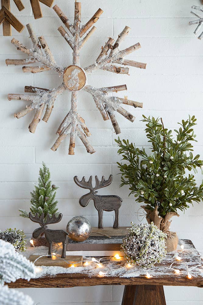 A&B Home Group Inc. - Vente Décoration de Noël - Ornement flocon de neige rustique en bois de 25"1