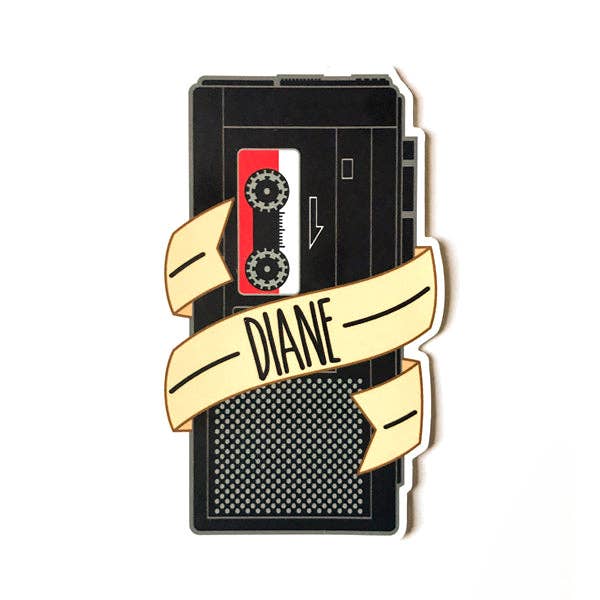Autocollant de magnétophone Diane pour la vente par Secret Flair Club