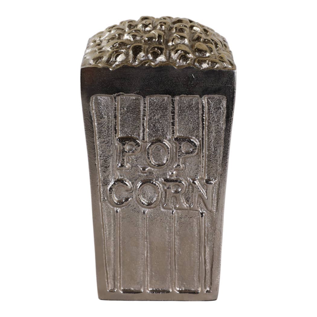 Sagebrook Home - Wholesale Decorative Figurine - Decorative Figurine - Silver Aluminum Popcorn Bucket, 7 in.6
