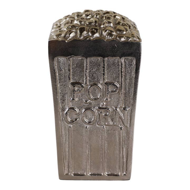 Sagebrook Home - Wholesale Decorative Figurine - Decorative Figurine - Silver Aluminum Popcorn Bucket, 7 in.6