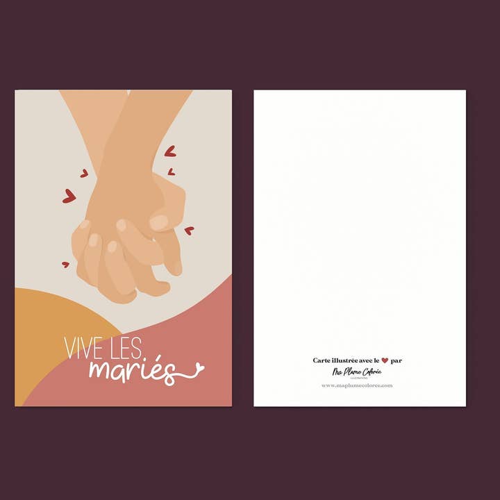 Wedding greeting card - Hand in hand for wholesale by Ma Plume Colorée
